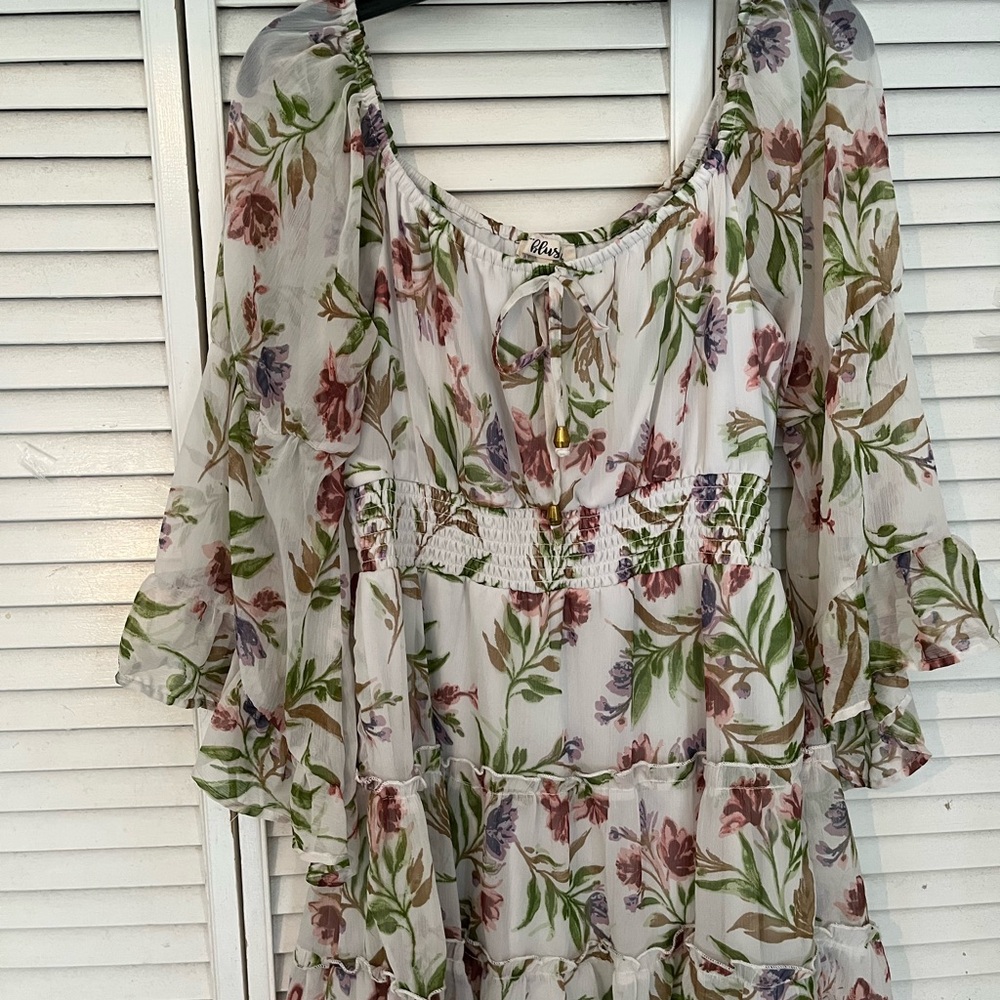 Blush Floral Ruffle Blouse